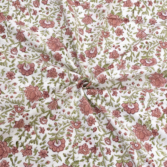 Rust Flower Spread   | 210TC Pure Cotton Bedsheet