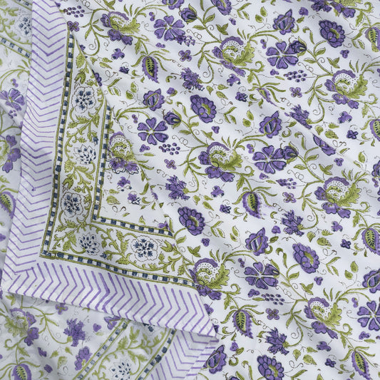 Small Lavender Flowers| 300TC Mercerized Cotton Bedsheet