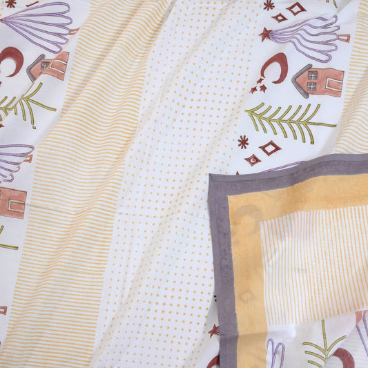 Yellow Polka Homes  | 300TC Mercerized Cotton Bedsheet