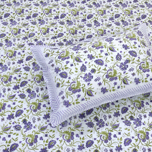 Small Lavender Flowers  | 210TC Pure Cotton Bedsheet