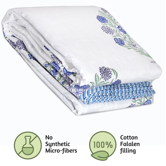 Mughal Floral Motif | Pure Mulmul Cotton | Flannel filling