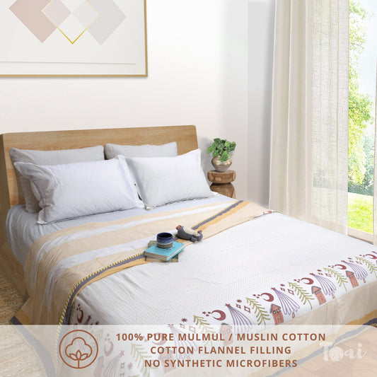 Polka Homes  | Pure Mulmul Cotton | Flannel filling