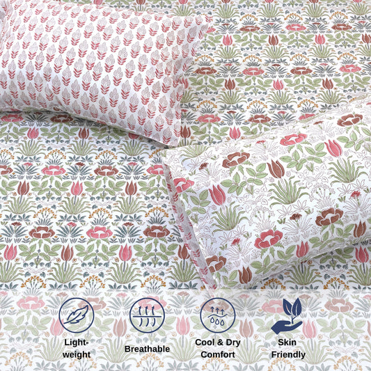 Spring Florals | 300TC Mercerized Cotton Bedsheet