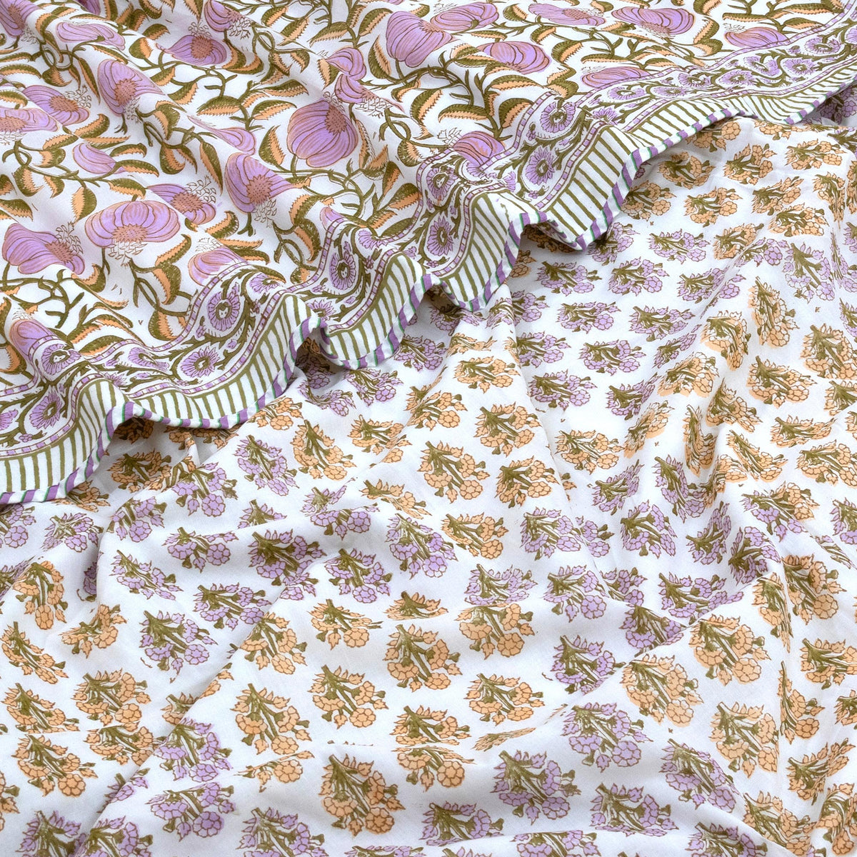 Round Flowers & Leaves | Dohar | Summer Blanket