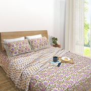 Round Flowers on Green -Dohar Bedding Set