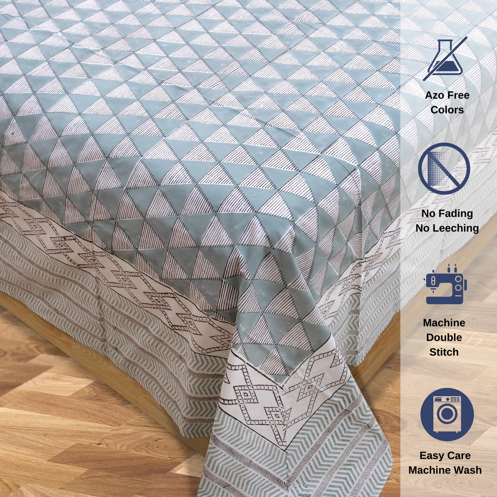 Geometric Triangles  - Bedsheet for double bed
