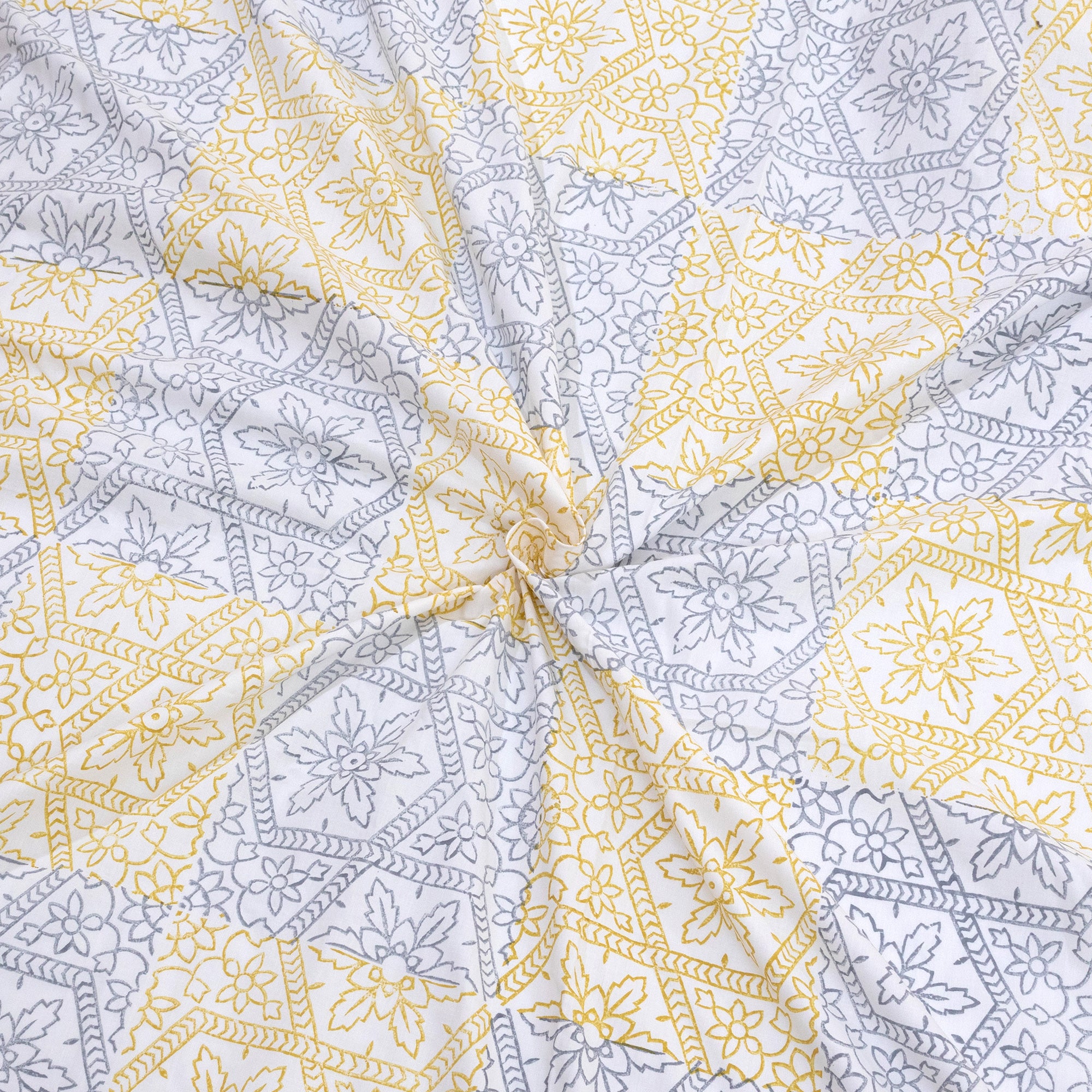 Yellow Grey Pattern| Premium Bedsheet