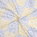 Yellow Grey Pattern|300TC Mercerized Cotton Bedsheet