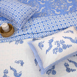 Blue Bird| 300TC Bedsheet | 2 Pillow Covers | Mulmul Cotton Dohar