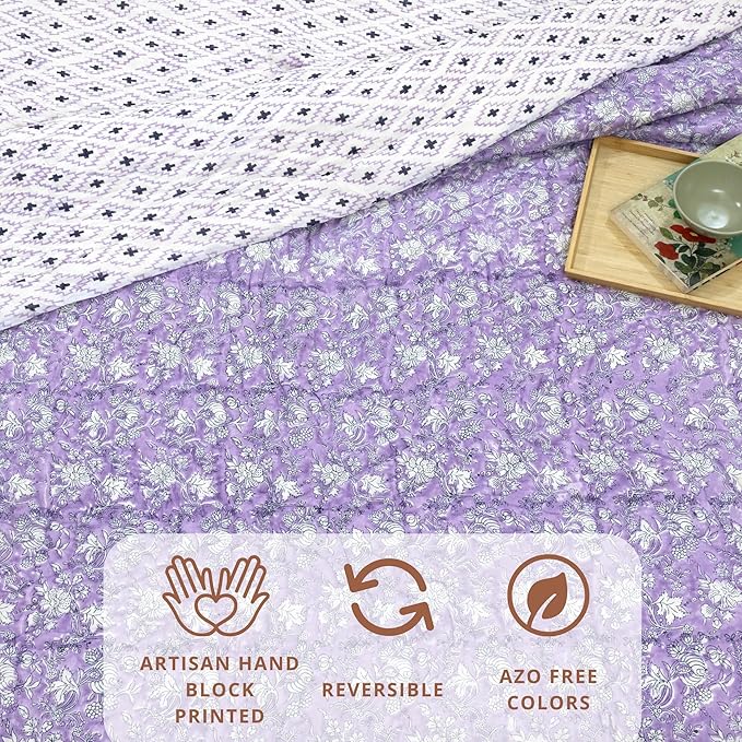 Lavender Kalamkari  - Pure Mulmul Cotton
