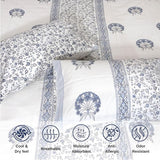 Blue Grey White | Pure Cotton Bedsheet