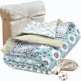 Small Blue Jaal  | 300TC Quilt | 2 Pillow Covers | Mulmul Cotton Quilt| Double bed ,King size, Queen size ,Single size| 300 TC Pure Cotton|