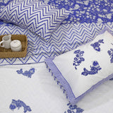 Purple Fish| 300TC Bedsheet | 2 Pillow Covers | Mulmul Cotton Dohar