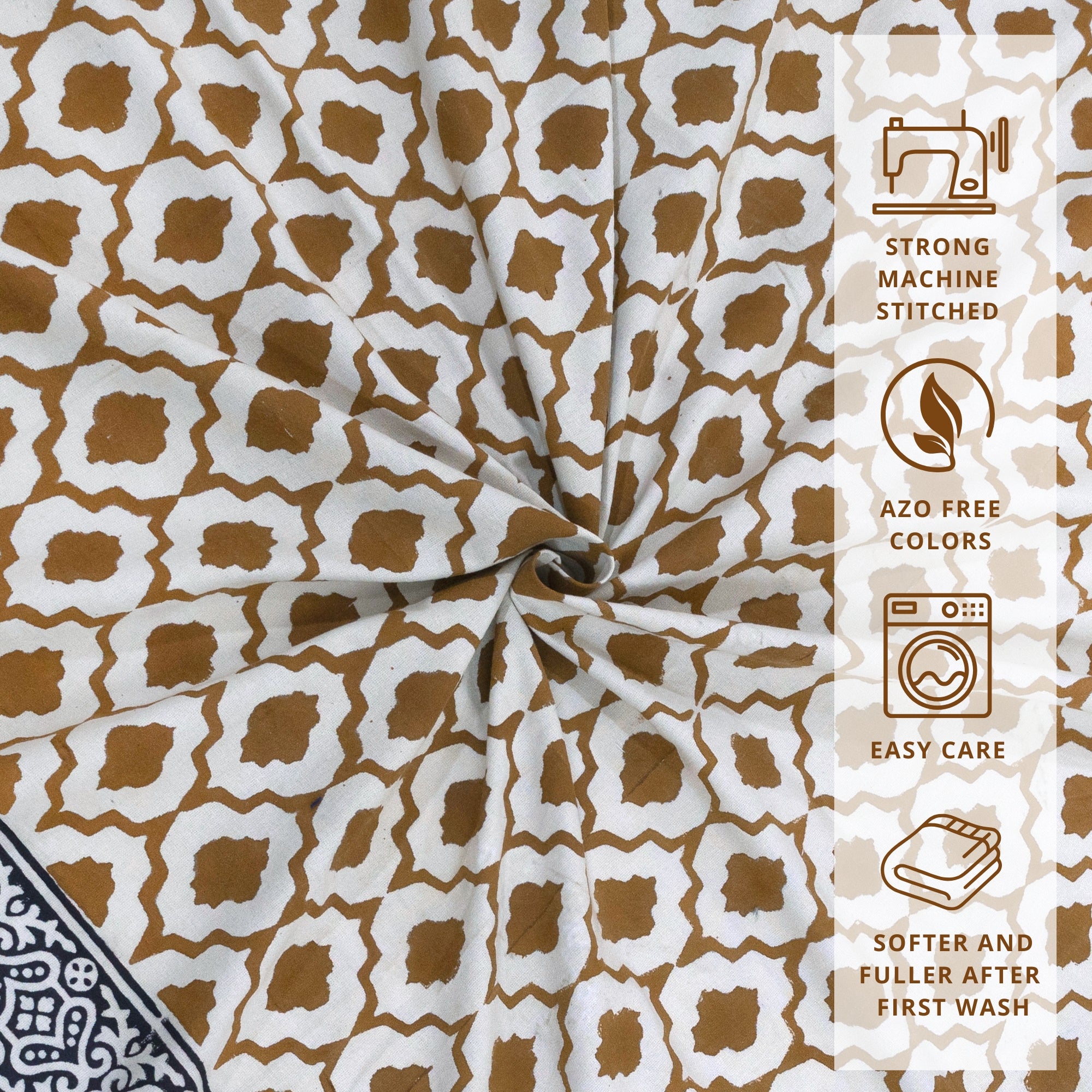 Bagru Earthy Jaal | Fine Quality Bedsheet