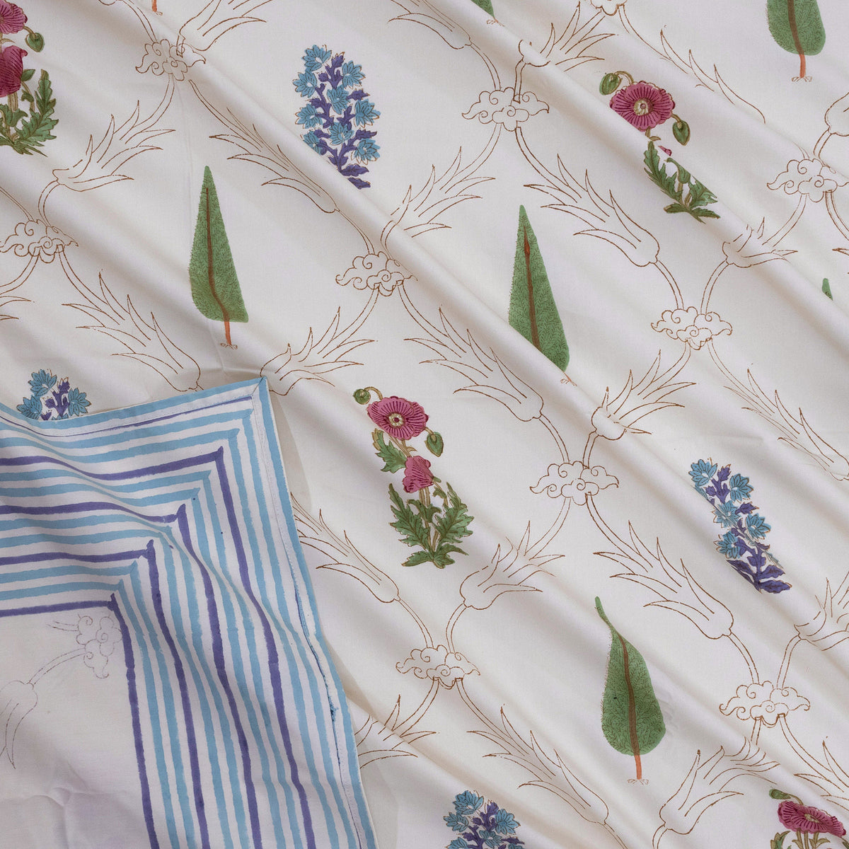 Adil Jaal (Beige Multicolor) | Premium Bedsheet