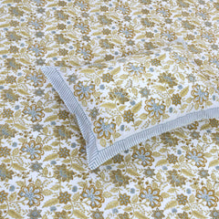 Autumn Leaves | 300TC Bedsheet | 2 Pillow Covers | Mulmul Cotton Quilt