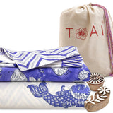 Purple Fish| 300TC Bedsheet | 2 Pillow Covers | Mulmul Cotton Dohar