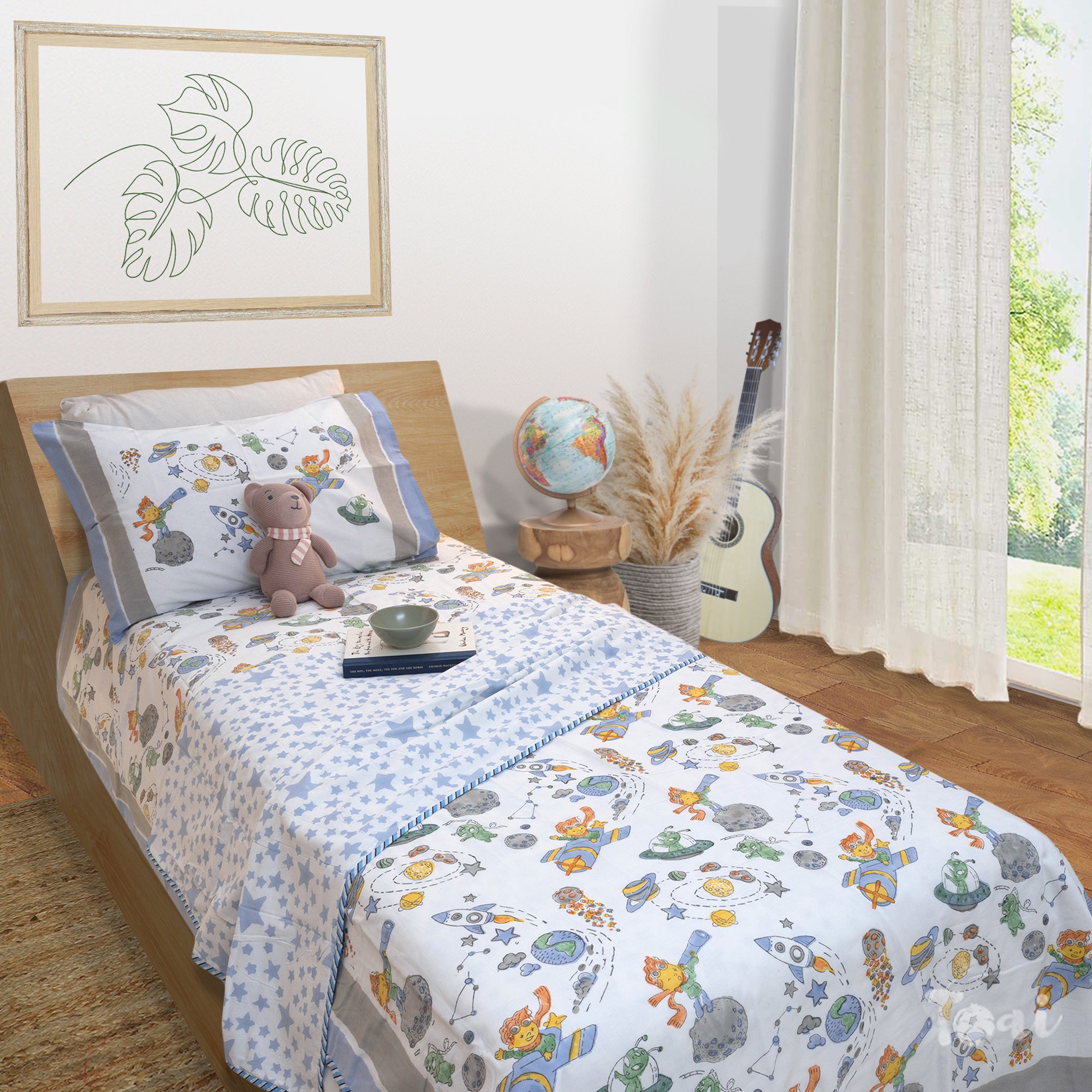 Space Boy-Single Baby Premium Lightweight Blanket Bedsheet
