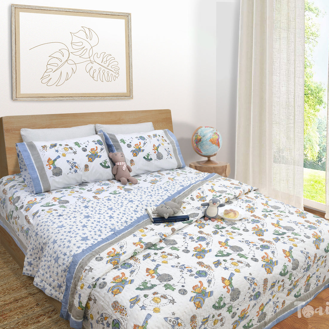 Space Boy-King Double Razai for Kids Bedsheet
