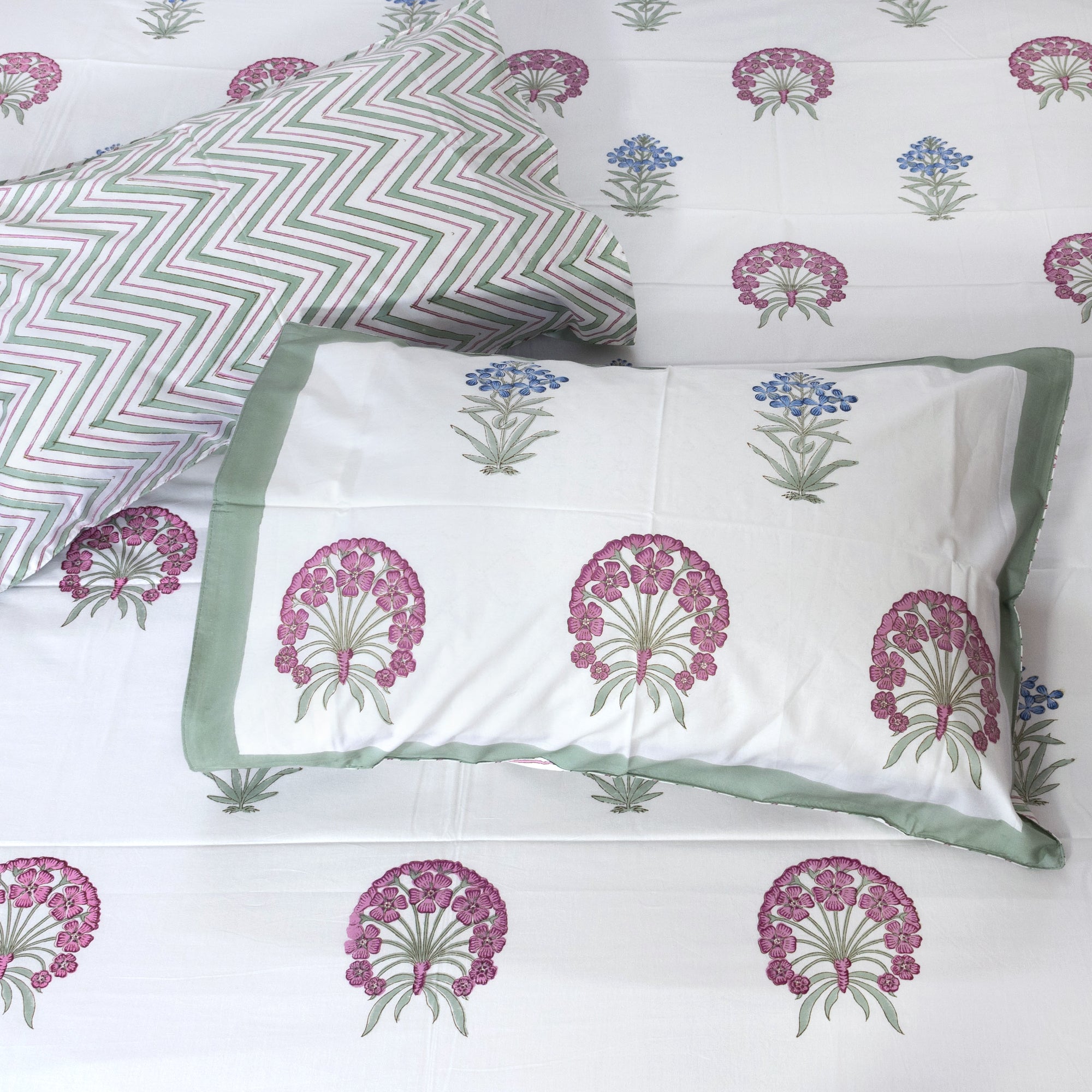 Balsam on White | Luxury Bedsheet with Pillow Covers