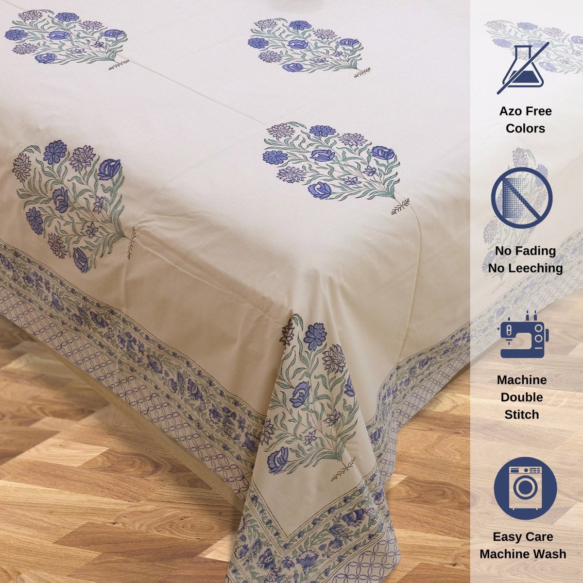 Mughal Motif on Beige| Premium Bedsheet