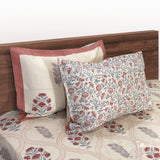 Rust Grey Jaal on Beige  | 300TC Mercerized Cotton Bedsheet