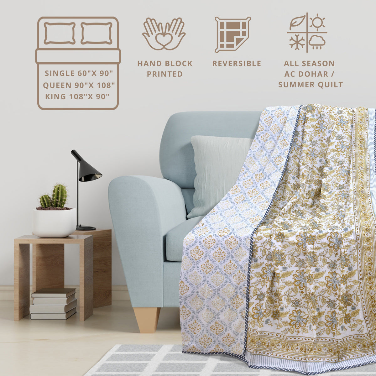 Autumn Leaves & Florals  | Dohar | Summer Blanket