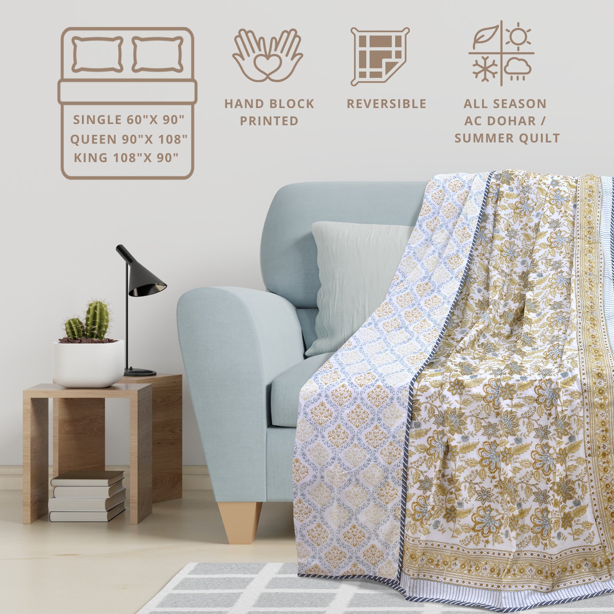 Autumn Leaves & Florals -Sofa Throw
