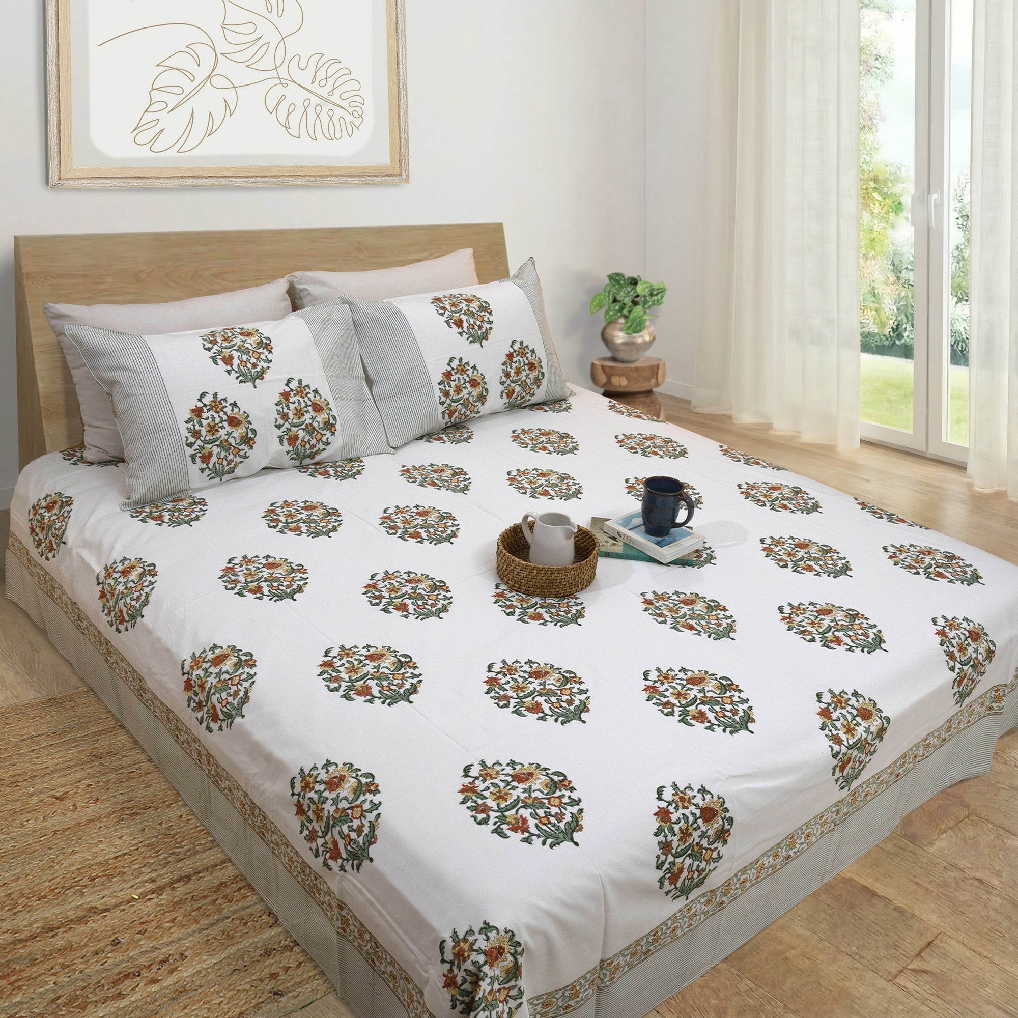 Earthy Mugal Motif | Fine Quality Bedsheet