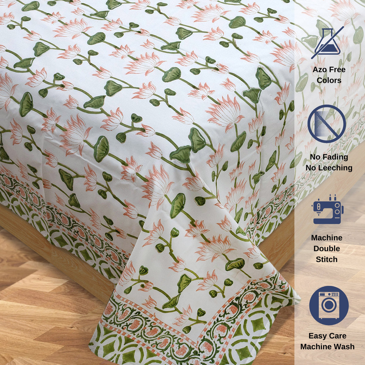 Lotus Vines | Premium Bedsheet