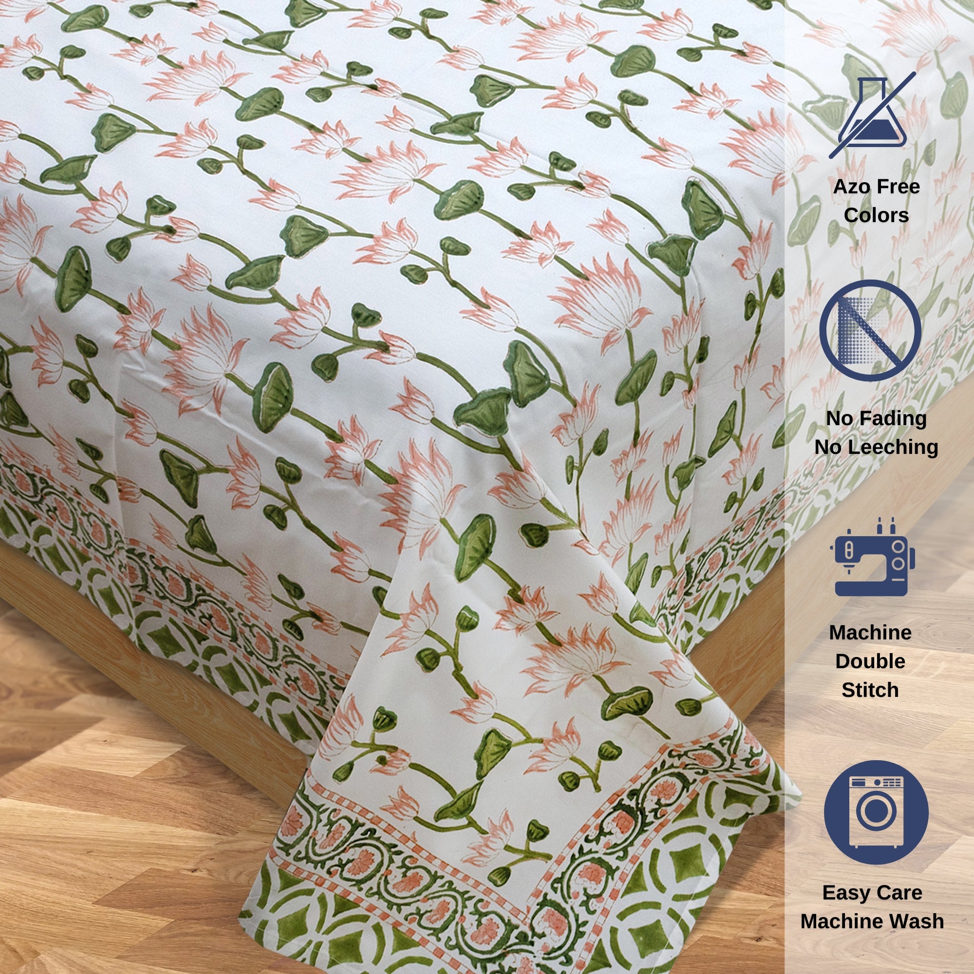 Lotus Vines  - Bedsheet for double bed