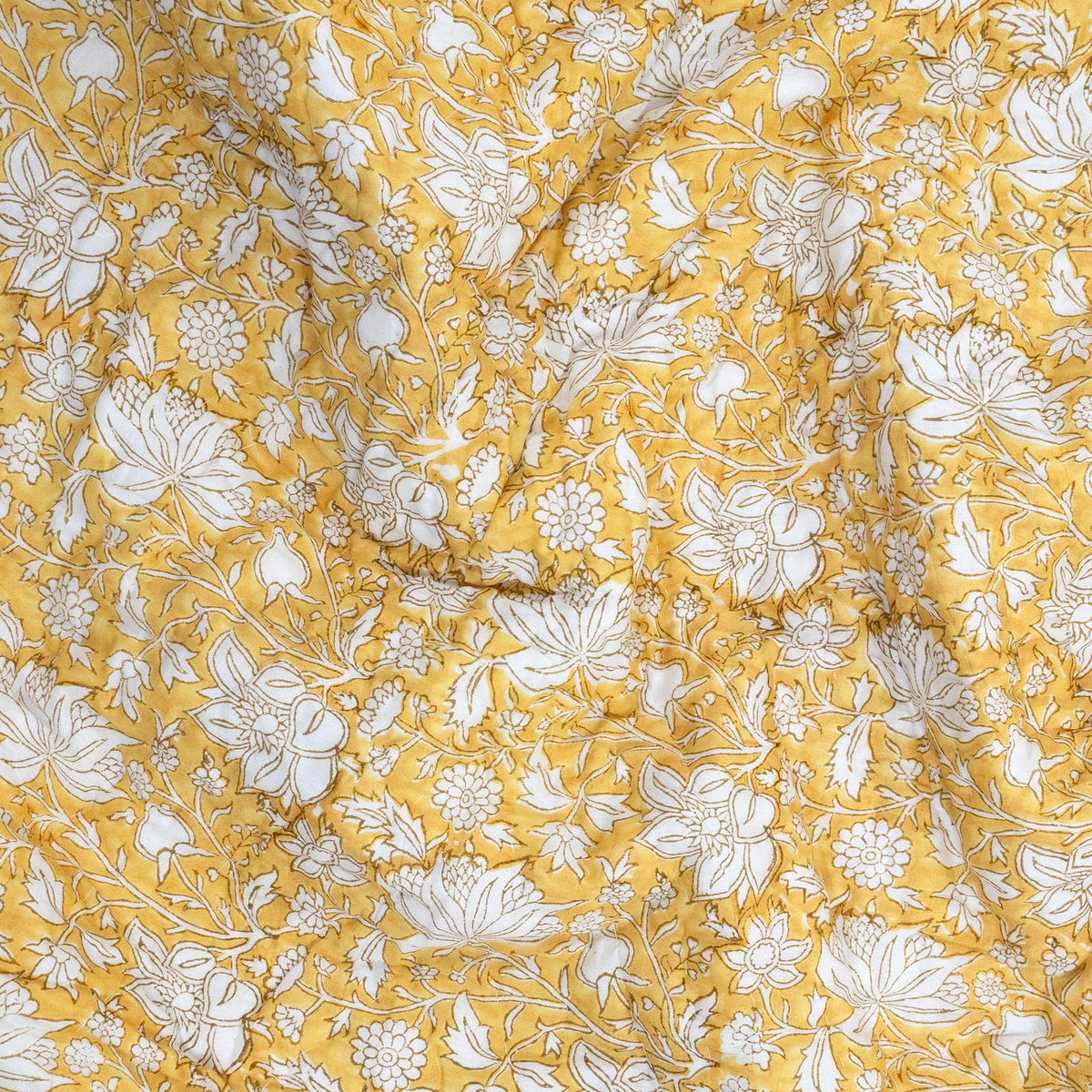 Yellow Kalamkari| Comforter Bedding Set | Premium Bedsheet , Pillow Covers, Quilt / Razai