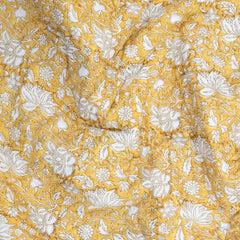 Mustard Yellow Kalamkari | Razai Mulmul Cotton | Cotton Wool Filling
