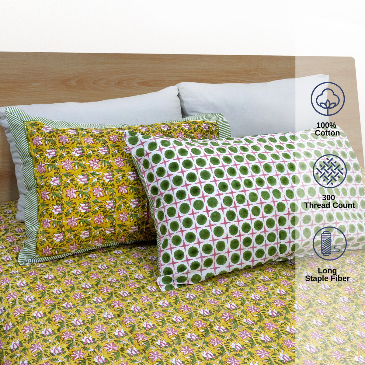 Pink Floral Pond| Premium Bedsheet