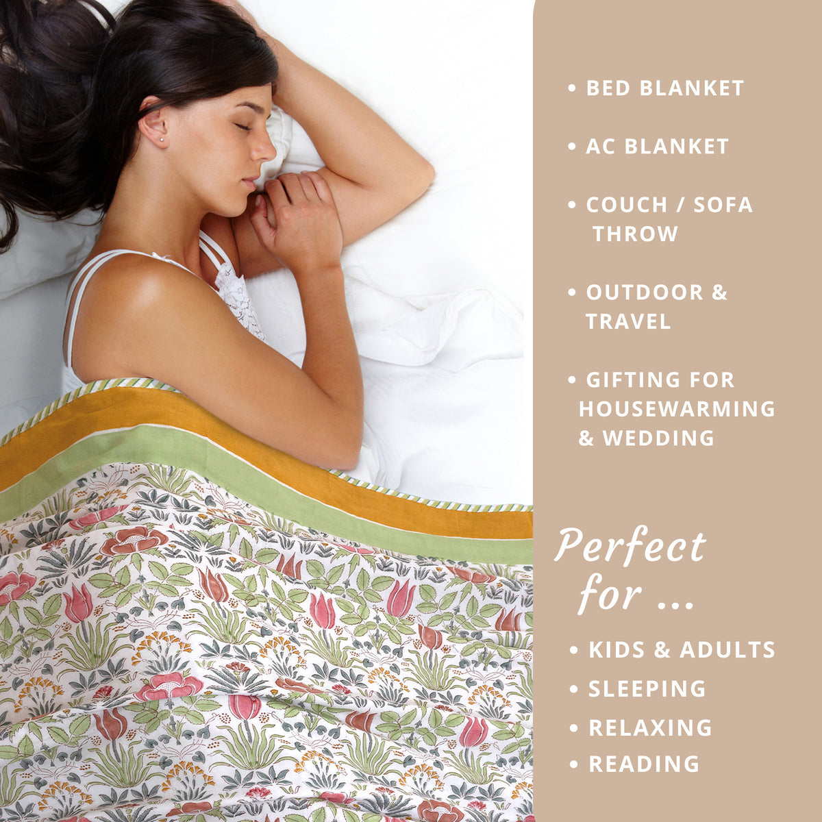 Spring Floral |  Dohar | Summer Blanket