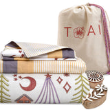 Yellow Polka Bedding Set | 300TC Bedsheet | 2 Pillow Covers | Mulmul Cotton Dohar