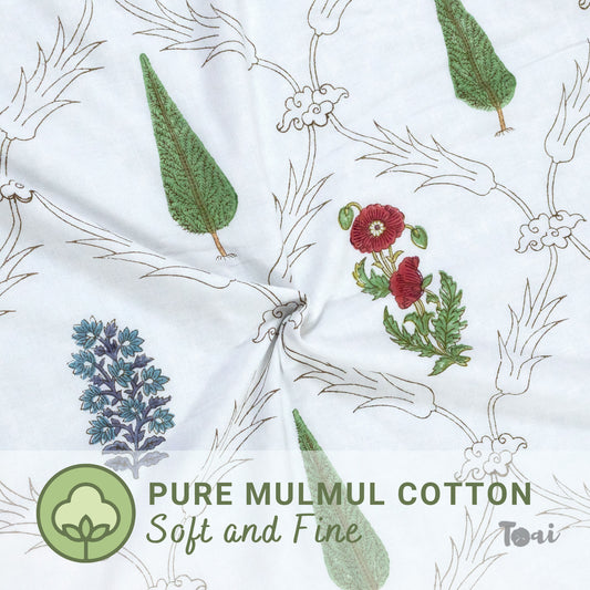 Adil Jaal | Jaipuri hand block printed| Double Dohar | Premium Mulmul Cotton| Reversible
