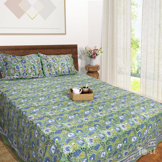 Blue Green Florals   | 210TC Pure Cotton