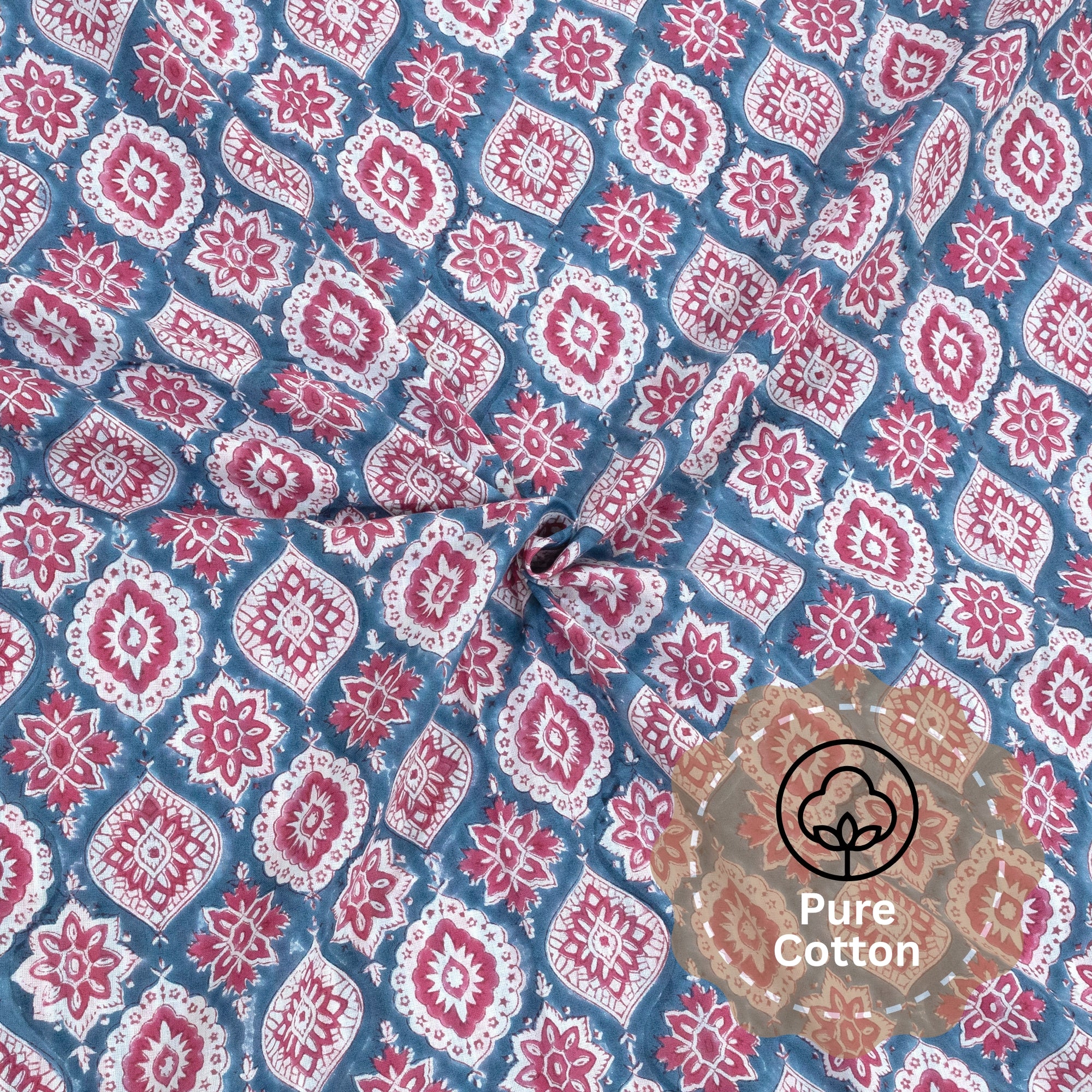 Spanish Villa Blue Red-King Size comfoter cover