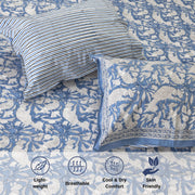 White Birds on Blue | Premium Bedsheet