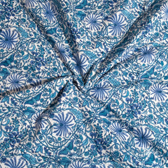 Blue Jungle| Jaipuri Screen printed| Double Dohar | Premium Mulmul Cotton | Reversible