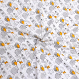 Grey Cartoon  | Pure Mulmul Cotton | Flannel filling