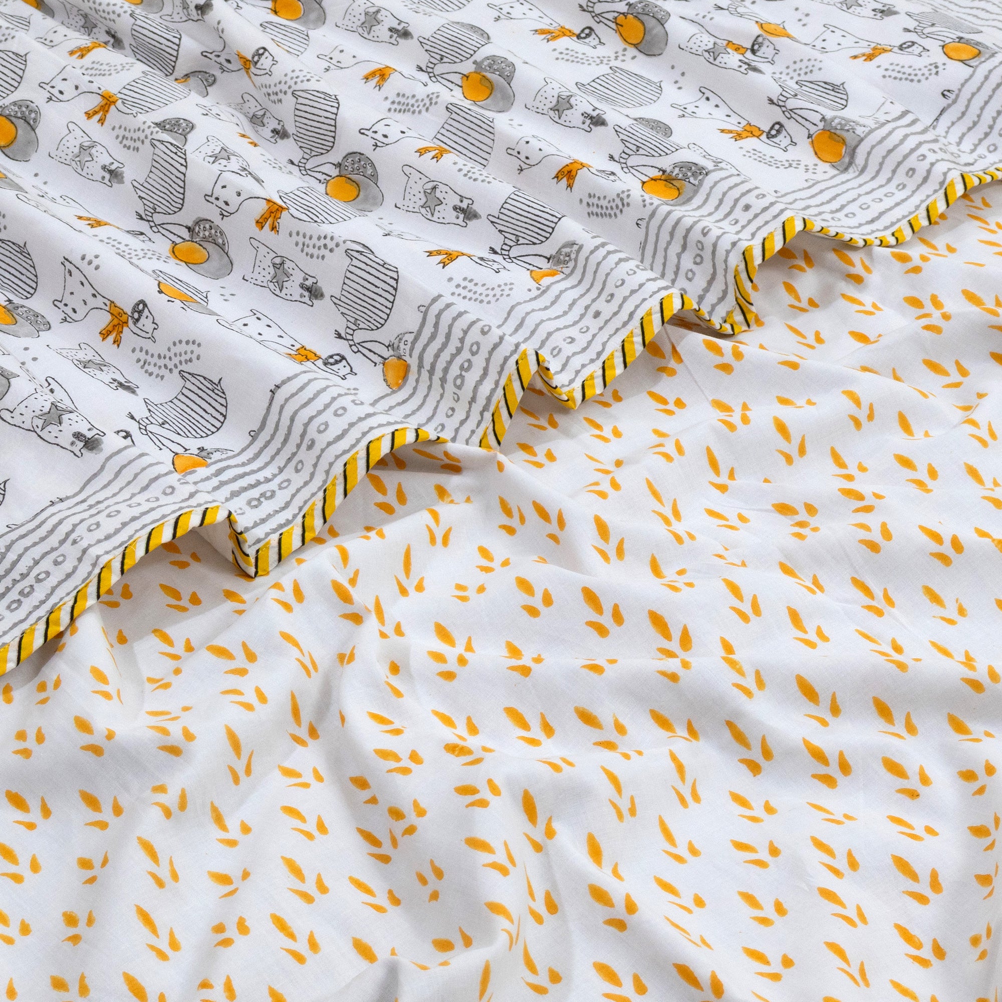 Grey Cartoon | Dohar | Summer Blanket