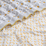 Grey Cartoon  | Pure Mulmul Cotton | Flannel filling