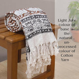 Ethnic on Brown | Cotton Yarn Sofa Throw