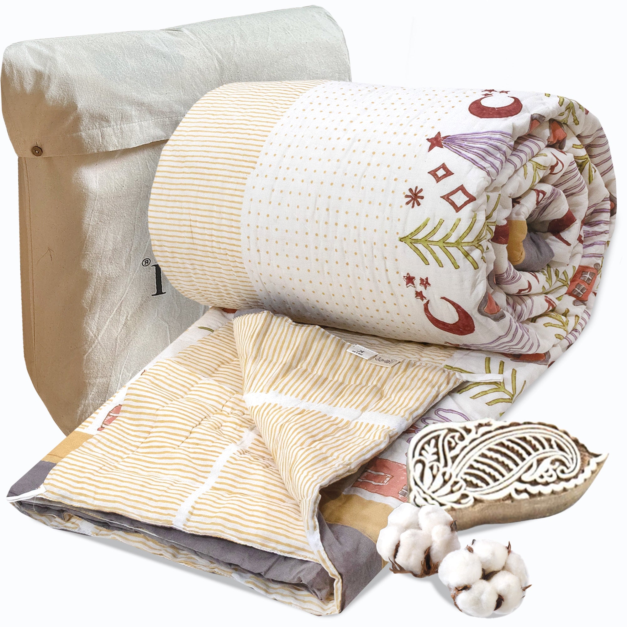 Yellow Polka Homes |  Quilts | Razai | Comforter