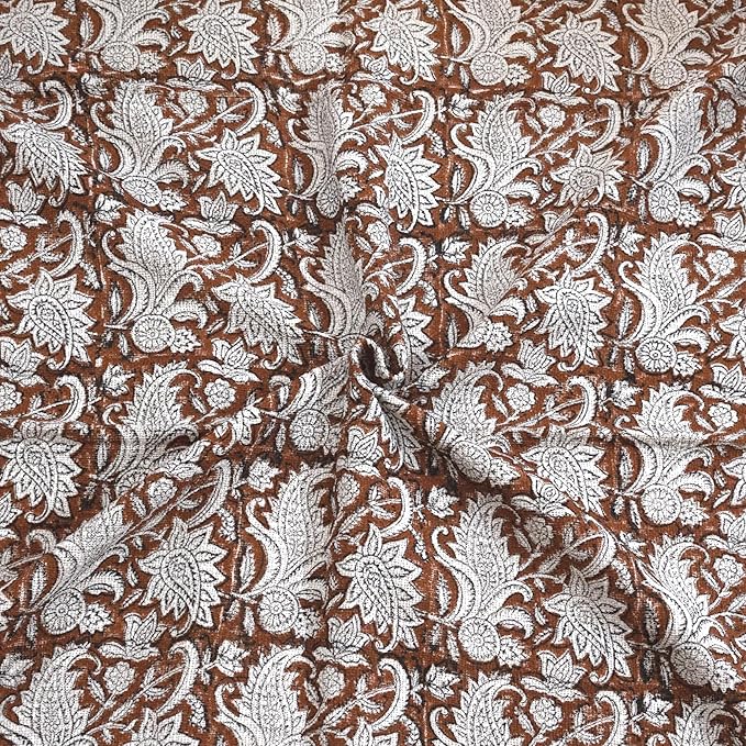 Ethnic on Brown | MultiColor Florals | Woven Sofa Throw