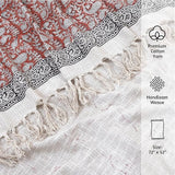 Ethnic on Rust Red| Cotton Yarn Sofa Throw