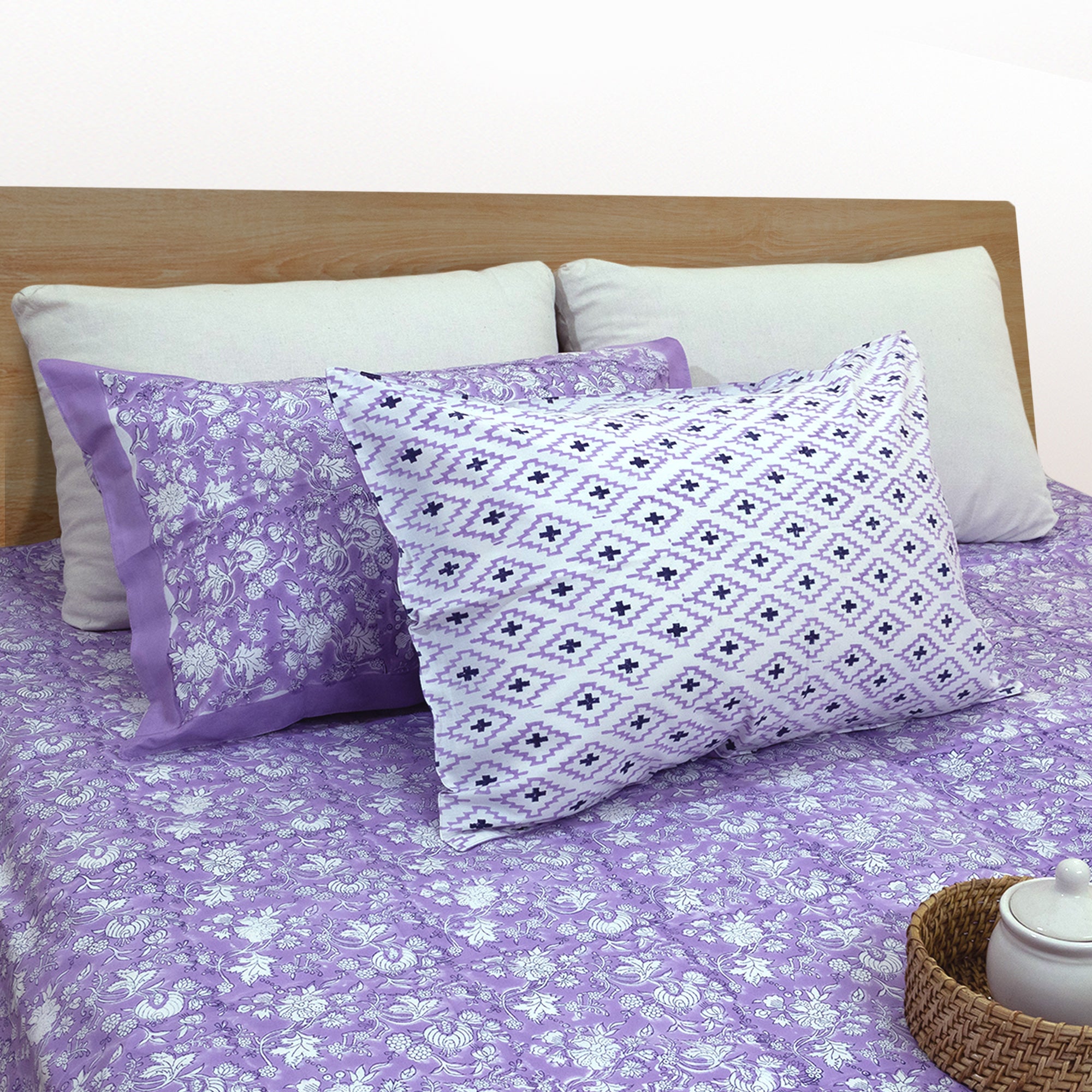 Lavender Kalamkari | Premium Bedsheet