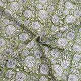 Florals on Light Green | Cotton Yarn Sofa Throw